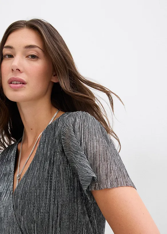 Korte glanzende jurk, bonprix