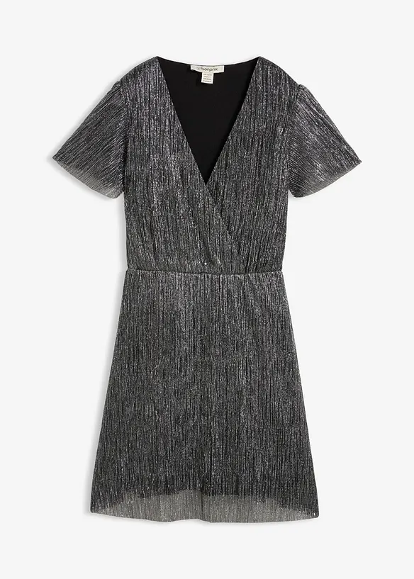 Korte glanzende jurk, bonprix