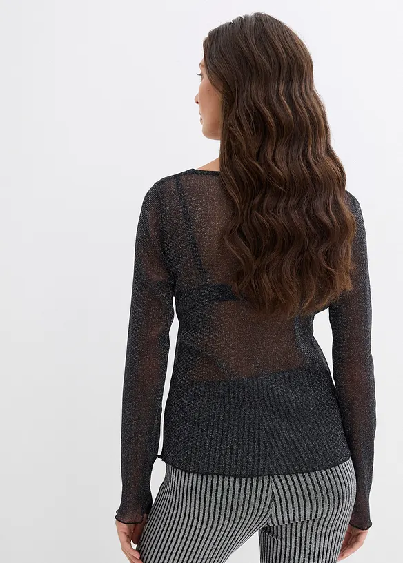 Longsleeve van transparant mesh, bonprix