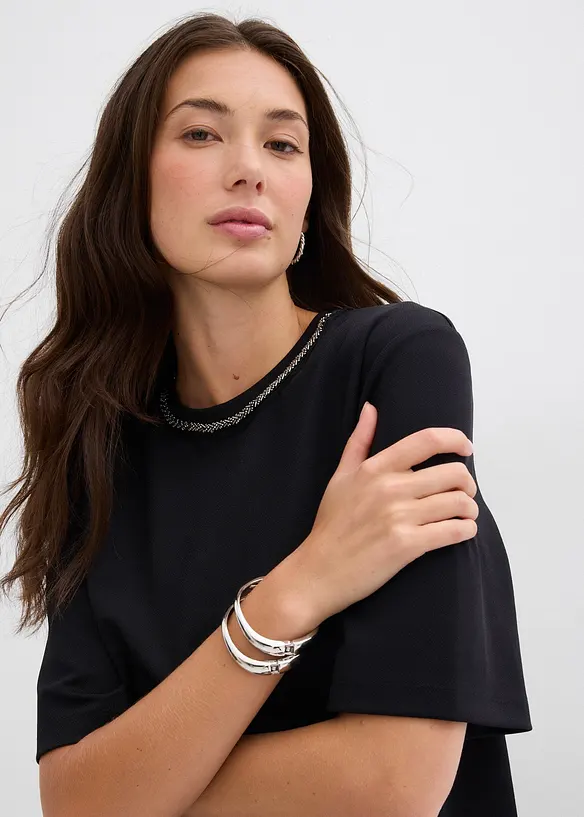 Oversized shirt parelapplicatie, bonprix