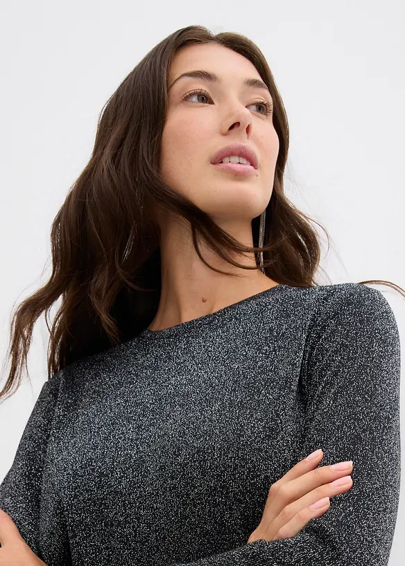 Longsleeve met glittergaren, bonprix