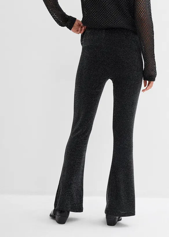 Flared legging met glitter, bonprix