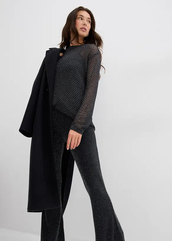 Flared legging met glitter, bonprix