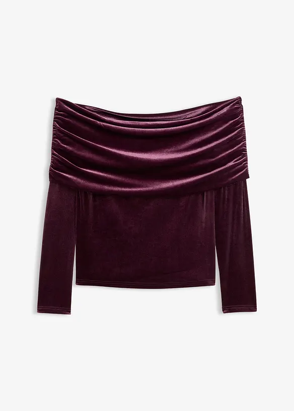 Carmen-shirt van zacht fluweel, bonprix