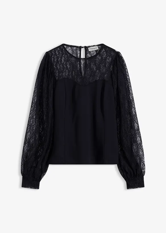 Longsleeve met kant, bonprix