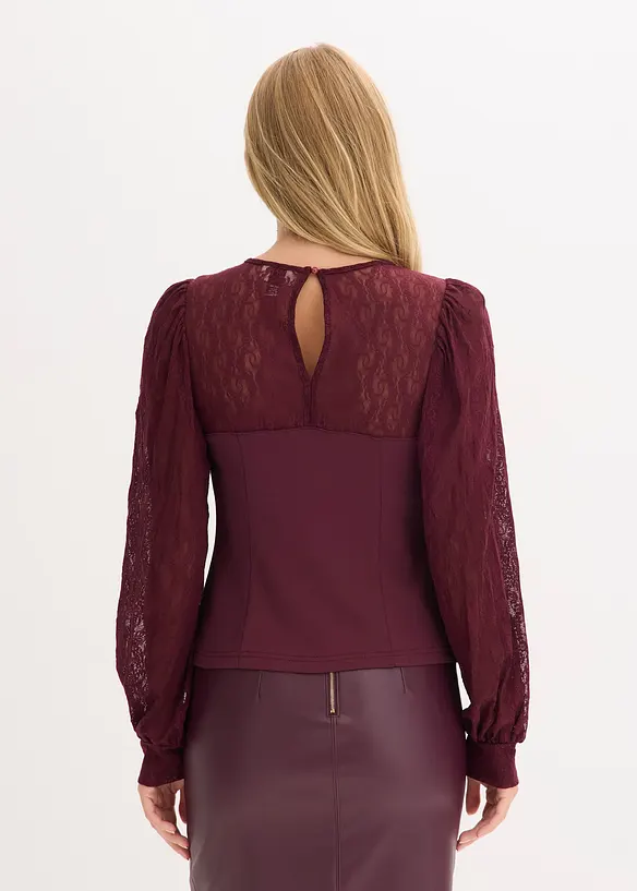 Longsleeve met kant, bonprix