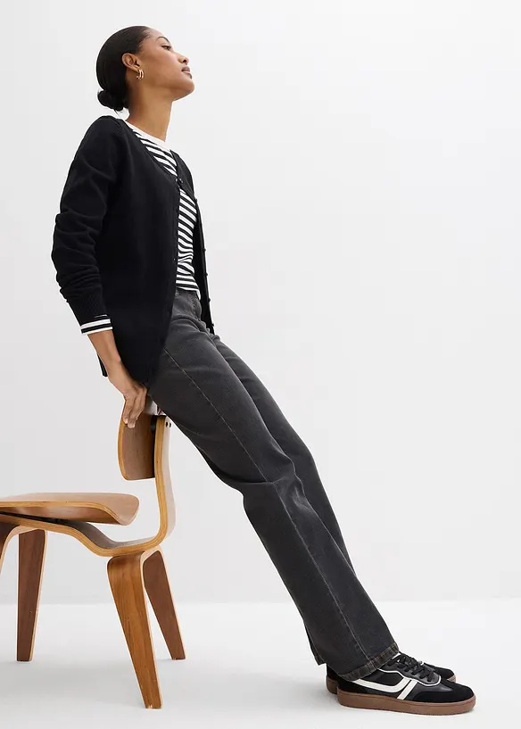 Mid waist stretch jeans, straight, bonprix