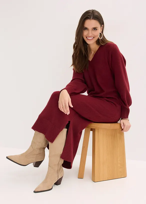 Gebreide oversized midi jurk, bonprix