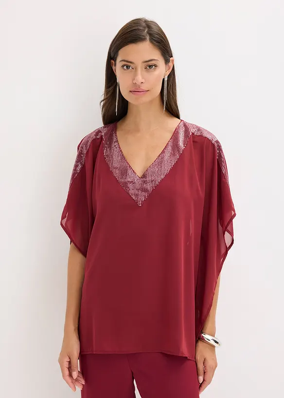 Oversized blouse met pailletten, bonprix