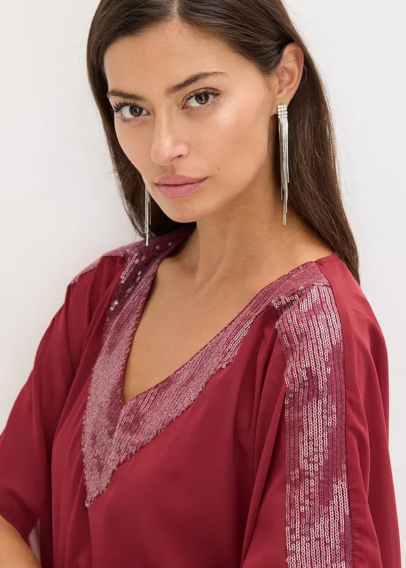 Oversized blouse met pailletten, bonprix