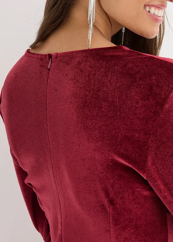 Mini jurk van glanzend fluweel, bonprix