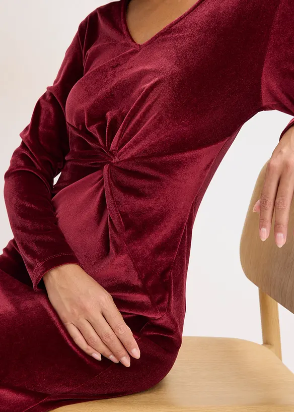 Mini jurk van glanzend fluweel, bonprix