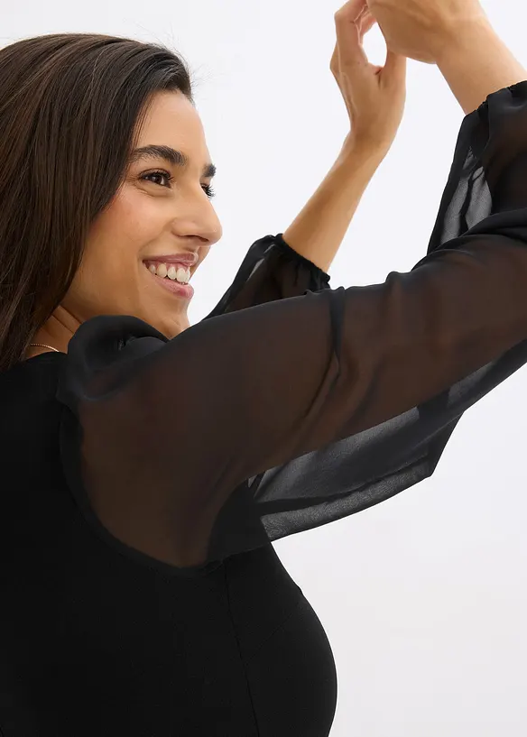 Maxi jurk met strass applicatie, bonprix