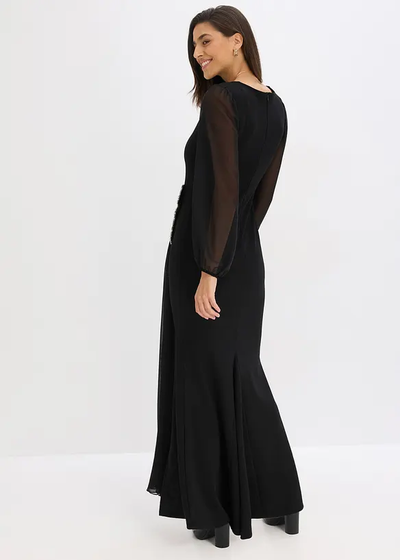 Maxi jurk met strass applicatie, bonprix