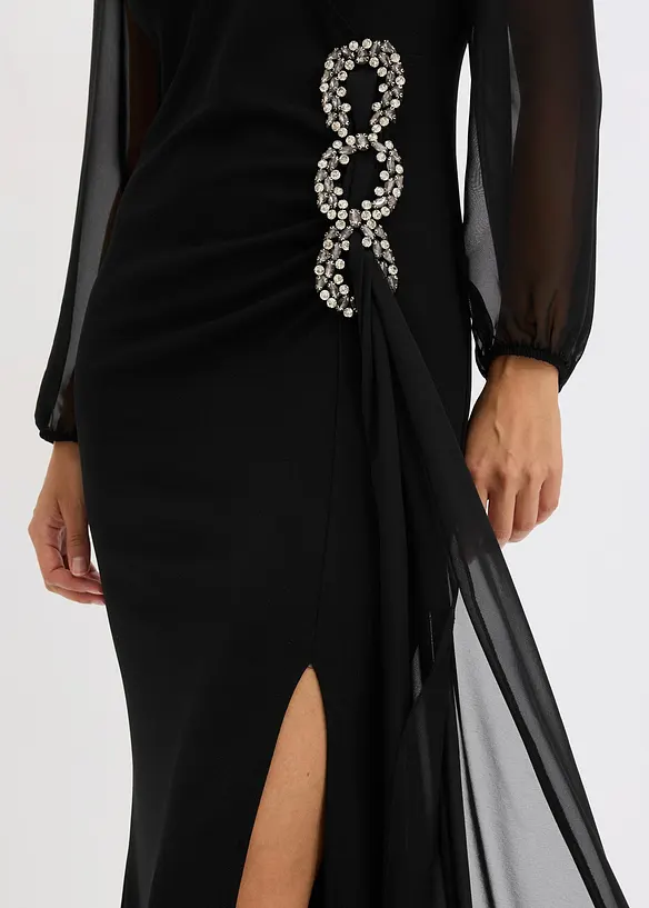 Maxi jurk met strass applicatie, bonprix