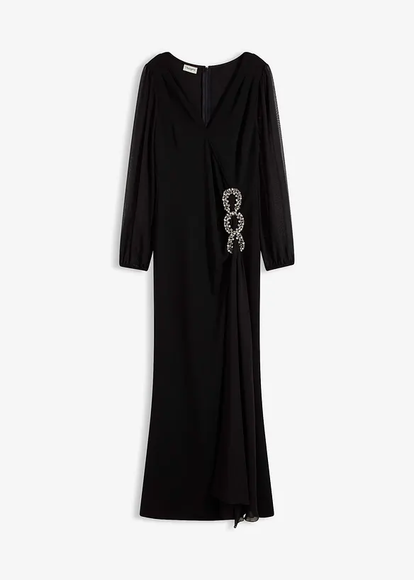 Maxi jurk met strass applicatie, bonprix