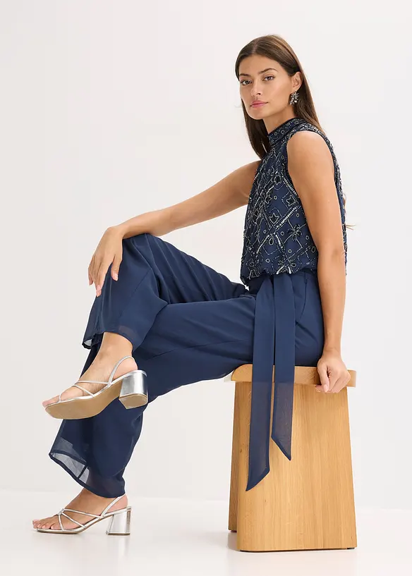 Jumpsuit met parelborduursel, bonprix