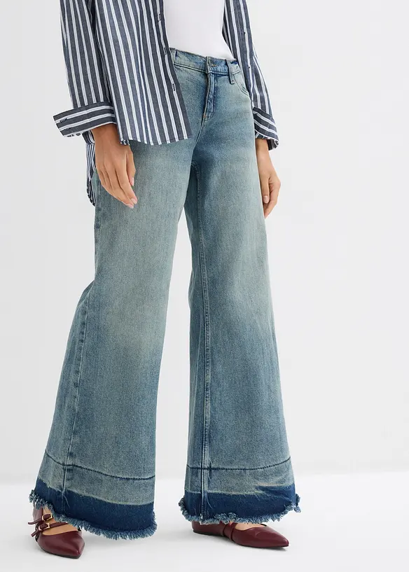 Wide leg jeans, mid waist, bonprix