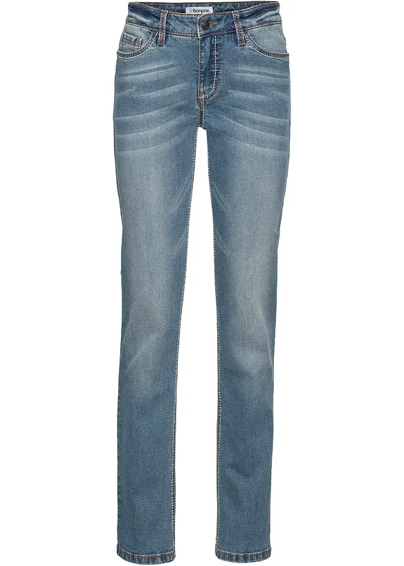 Straight stretch jeans, mid waist, bonprix