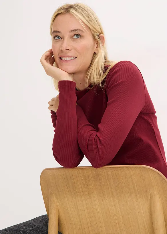 Geribde longsleeve, bonprix