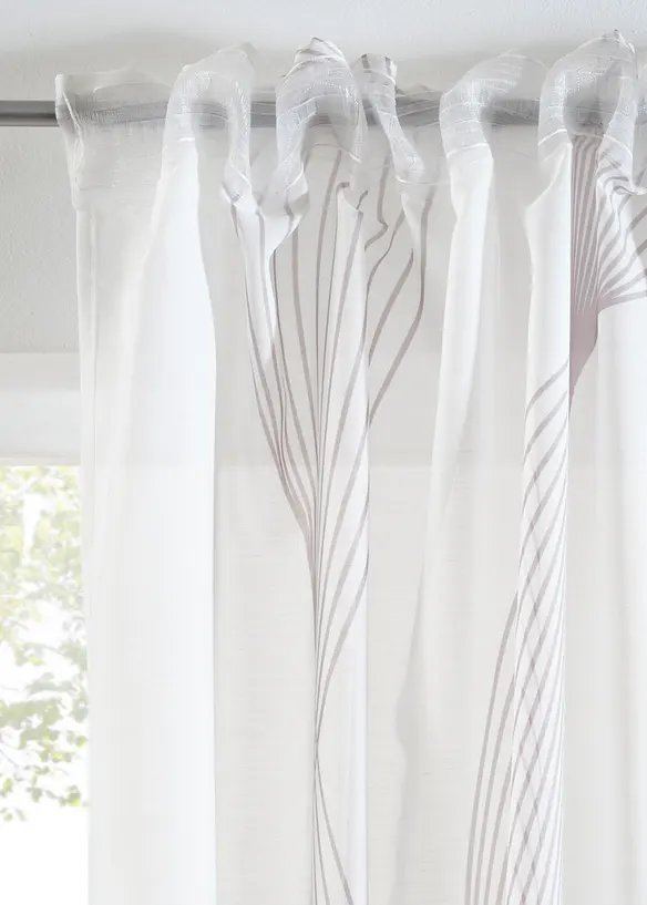 Transparant gordijn met golvende print (1 stuk), bonprix