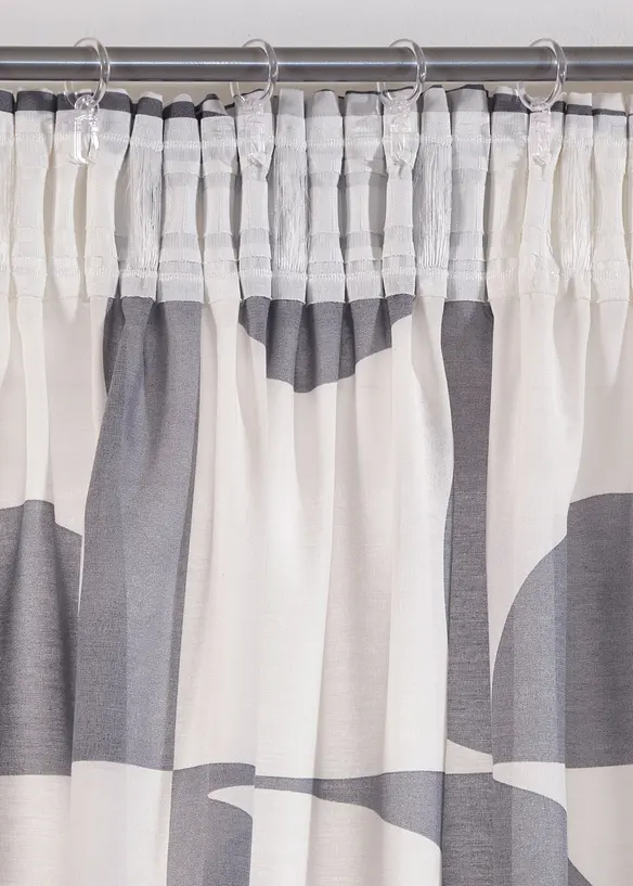 Transparant gordijn met grafisch motief van gerecycled polyester (1 stuk), bonprix