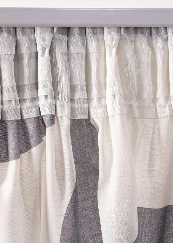 Transparant gordijn met grafisch motief van gerecycled polyester (1 stuk), bonprix