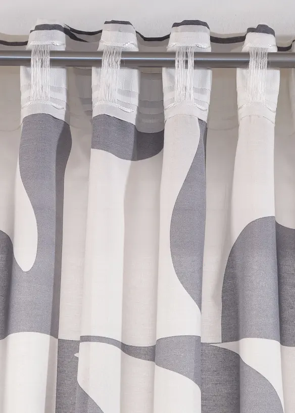 Transparant gordijn met grafisch motief van gerecycled polyester (1 stuk), bonprix