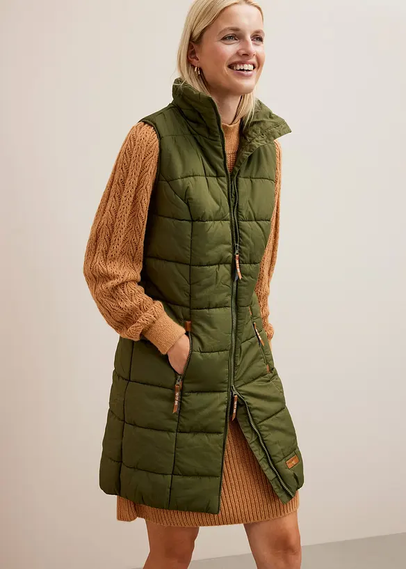 Lange bodywarmer met opstaande kraag, bonprix