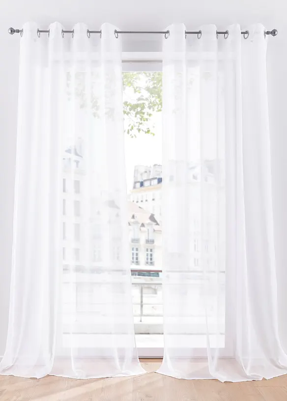 Transparant gordijn met fijne structuur (1 stuk), bonprix