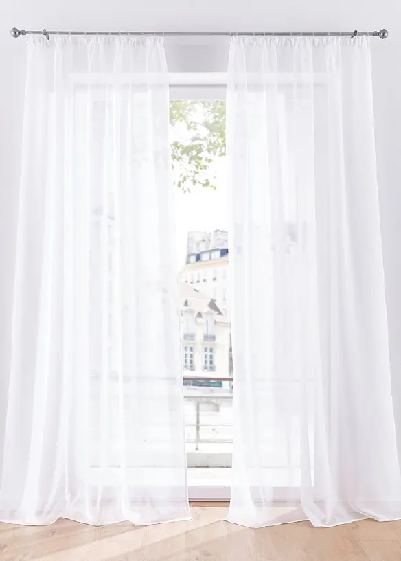 Transparant gordijn met fijne structuur (1 stuk), bonprix