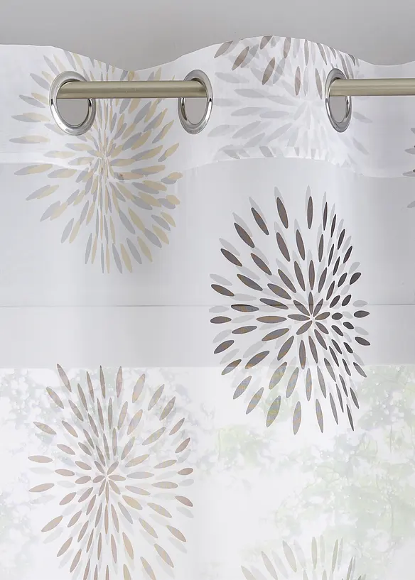 Transparant gordijn met cirkels (1 stuk), bonprix