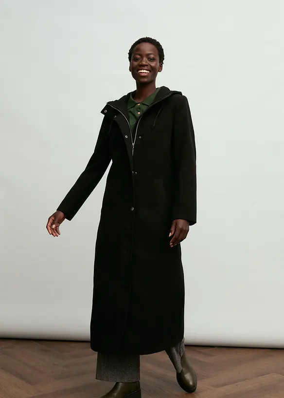 Lange jas in wollen look, maxilengte, bonprix