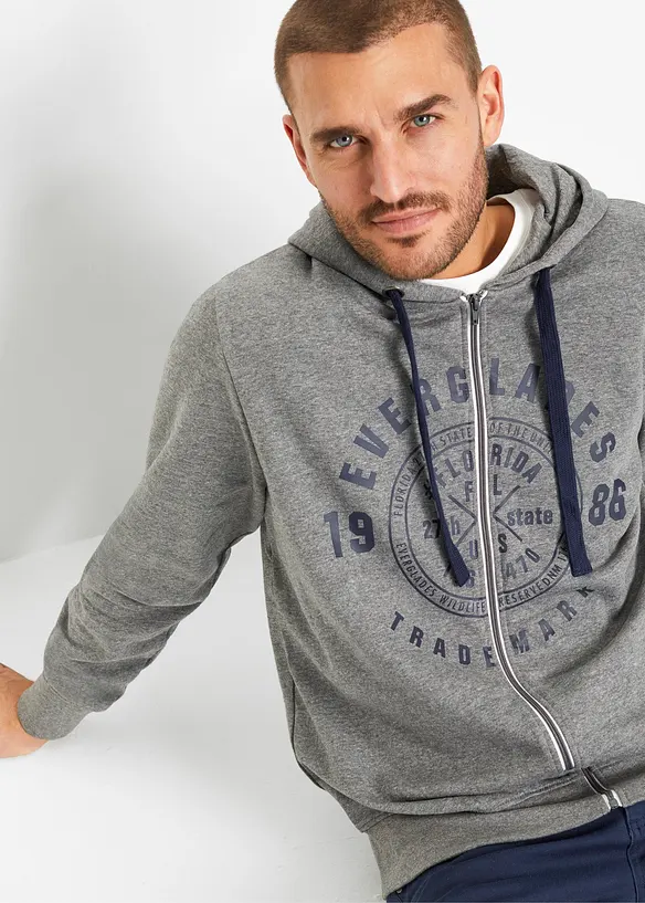 Sweatvest met capuchon en comfort fit, bonprix