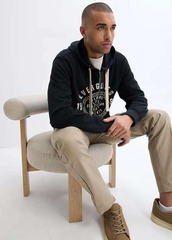 Sweatvest met capuchon en comfort fit, bonprix