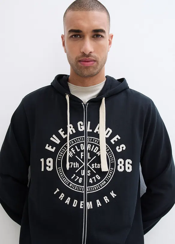 Sweatvest met capuchon en comfort fit, bonprix