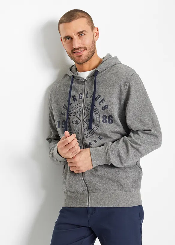 Sweatvest met capuchon en comfort fit, bonprix