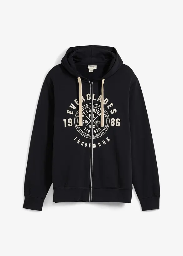 Sweatvest met capuchon en comfort fit, bonprix