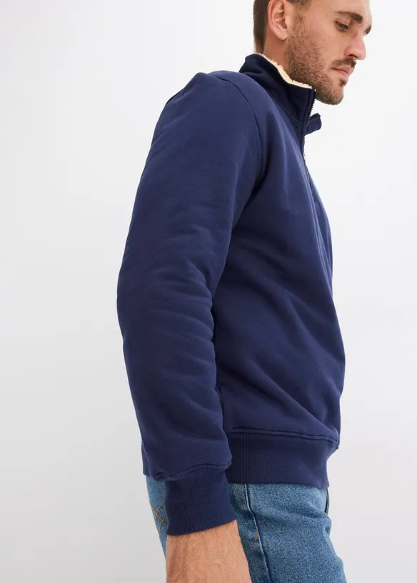 Thermo sweater met schipperskraag, warm gevoerd, bonprix