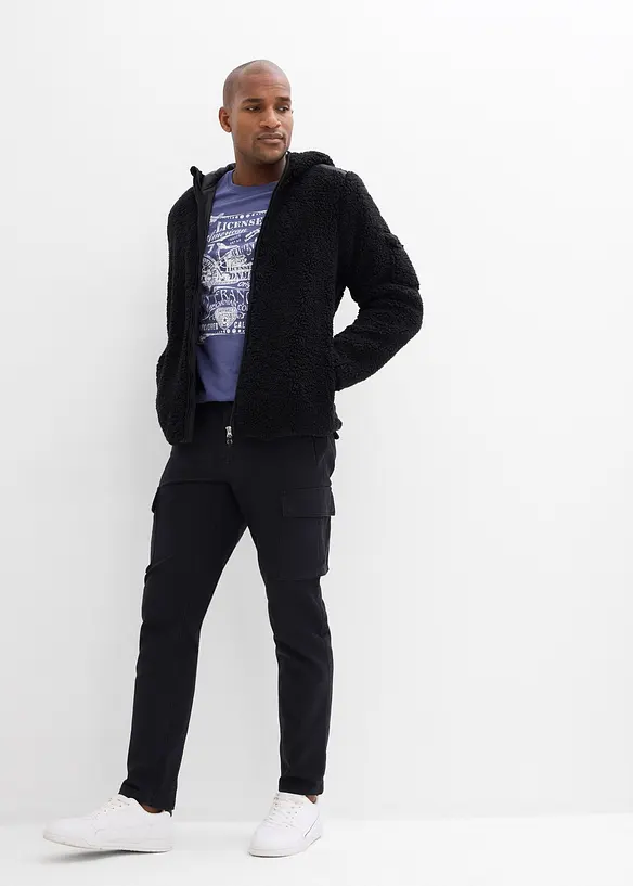 Cargo broek straight regular fit met puur katoen, bonprix