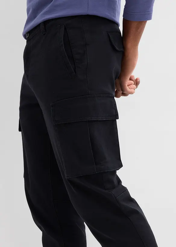 Cargo broek straight regular fit met puur katoen, bonprix