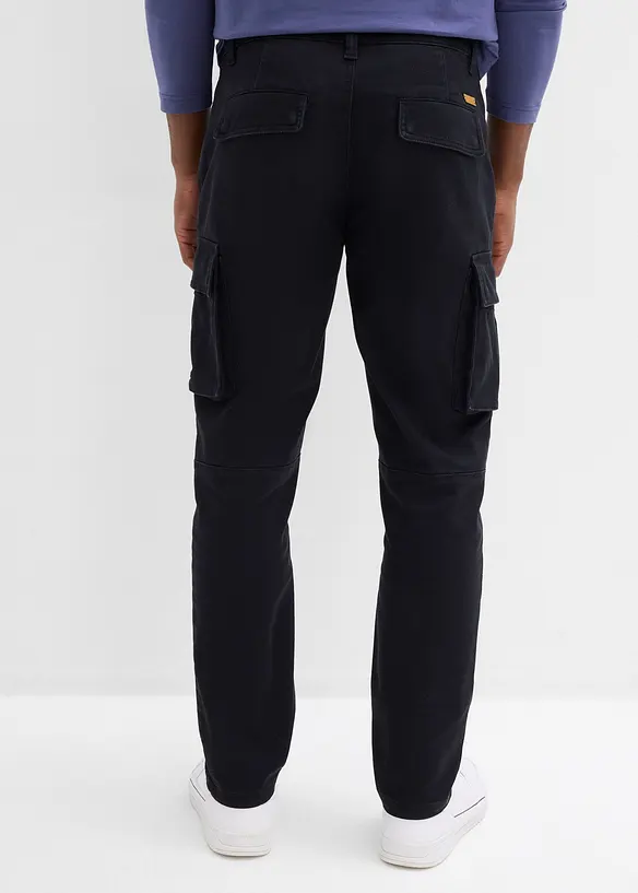 Cargo broek straight regular fit met puur katoen, bonprix