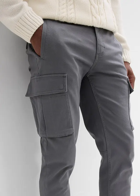 Cargo broek straight regular fit met puur katoen, bonprix