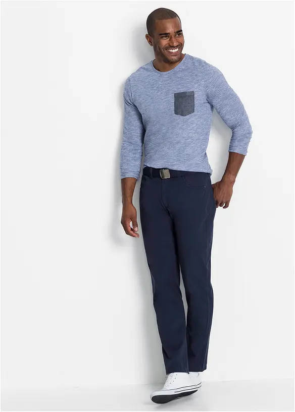 Regular fit twill broek van katoen, straight, bonprix