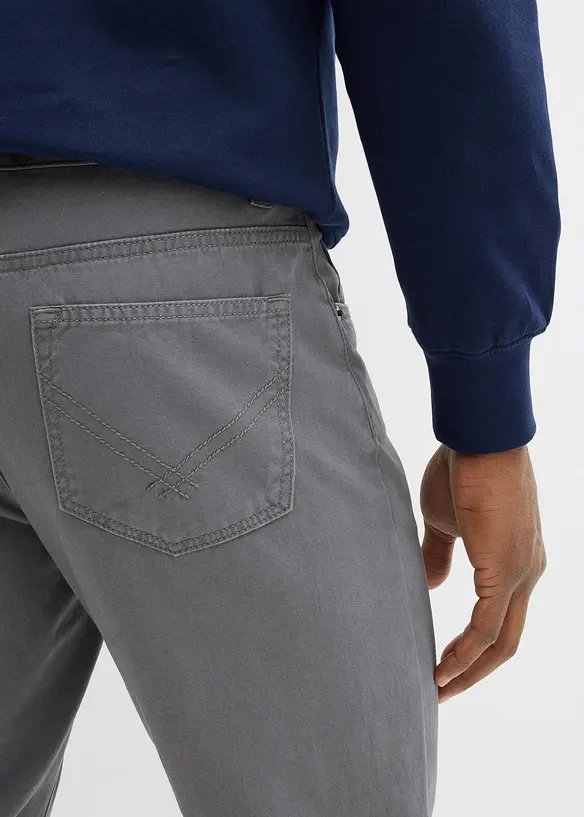 Regular fit twill broek van katoen, straight, bonprix