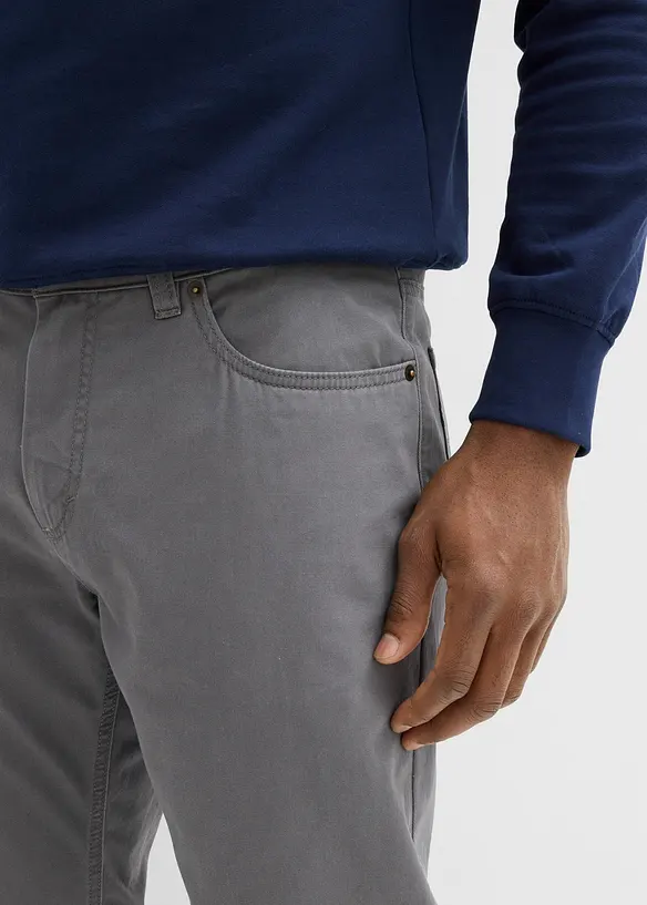 Regular fit twill broek van katoen, straight, bonprix