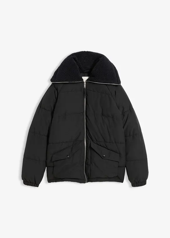 Gewatteerde jas met teddykraag, bonprix