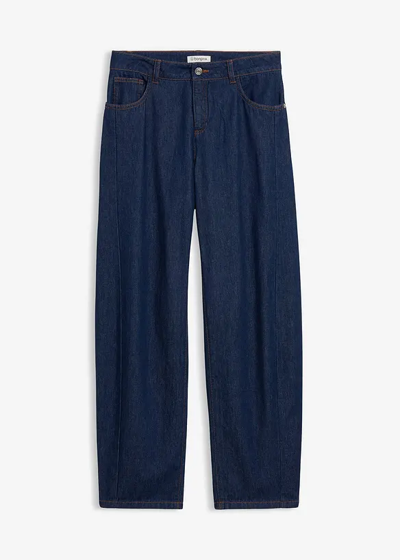 Barrel jeans mid waist, super soft, bonprix
