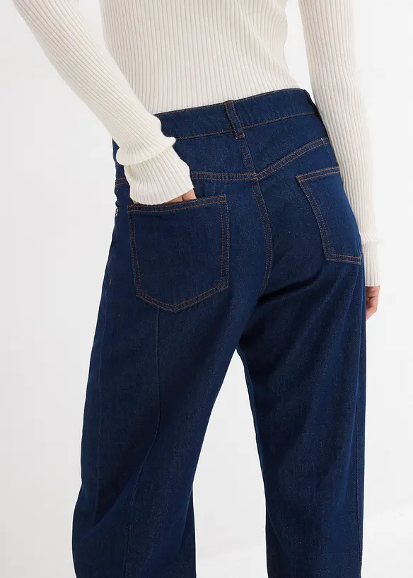 Barrel jeans mid waist, super soft, bonprix
