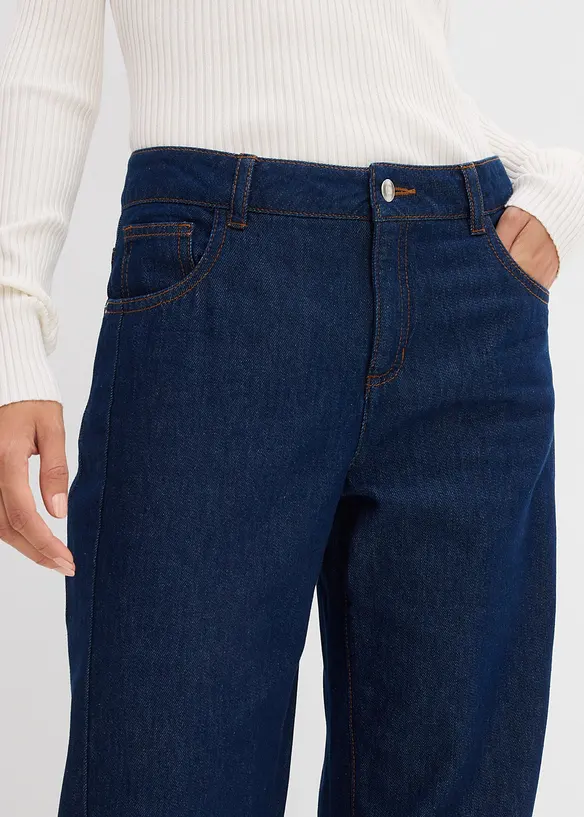 Barrel jeans mid waist, super soft, bonprix